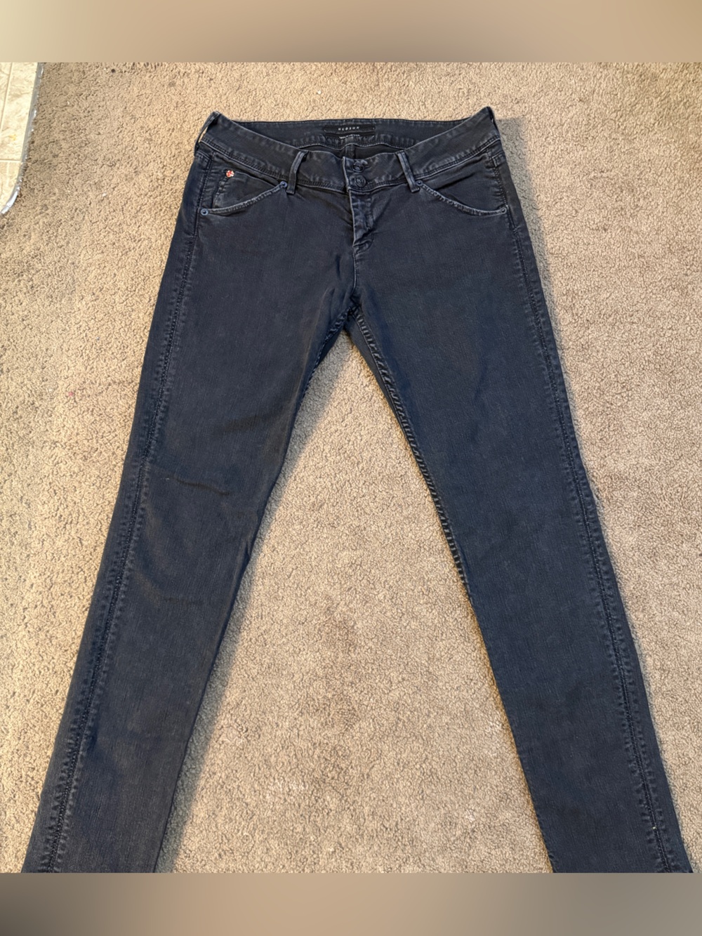 Hudson jeans women black dark wash straight leg size 29